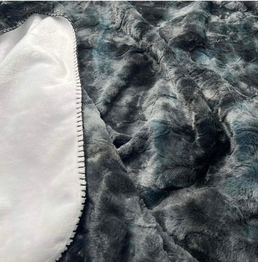 50x60 Fur back blanket- charcoal