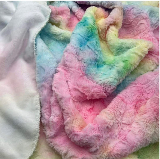 50x60 Fur back blanket- unicorn