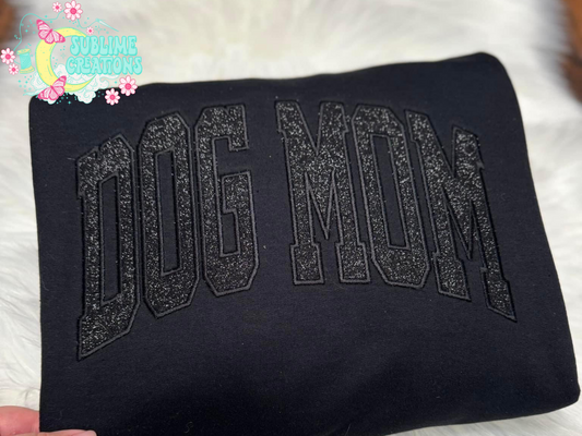 Black Glitter Embroidery Sweatshirt